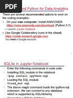 Using SQL and Python For Data Analytics