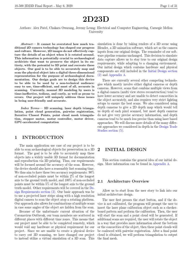 3D Scanning for Archaeological Objects | PDF | 3 D Computer Graphics ...