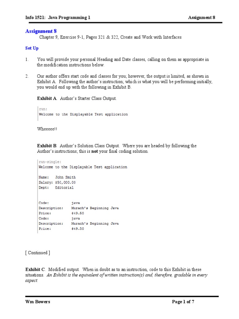 Assignment 8: Set Up | PDF | Parameter (Computer Programming ...
