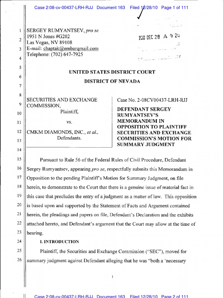 163 Main Merged Securities Finance U S Securities And Exchange Commission