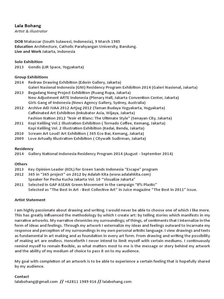 CV Lala Bohang 2014 PDF PDF Jakarta Indonesia