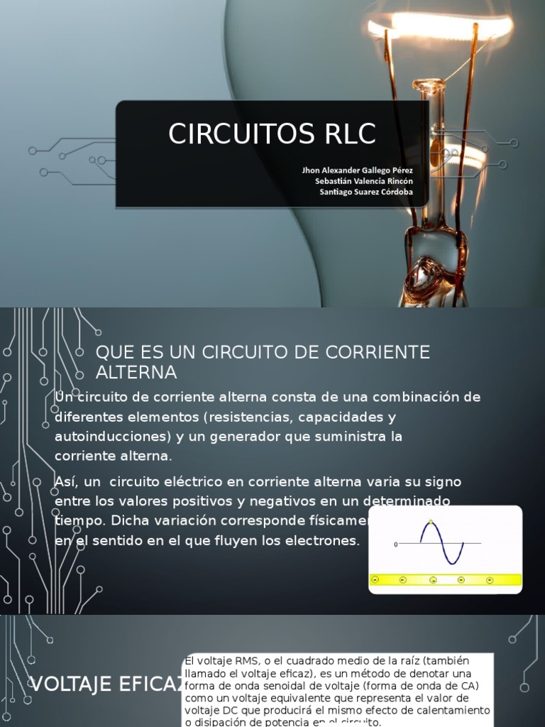 Circuitos RLC | PDF | voltaje | Corriente eléctrica