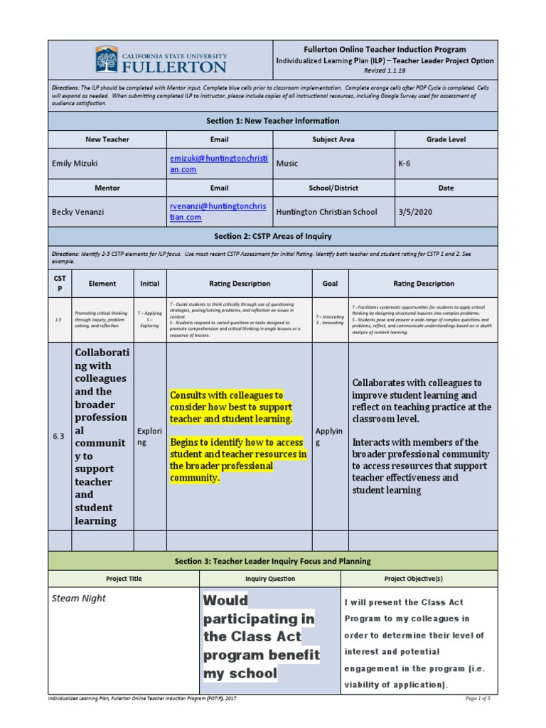 Mizuki Leadership Ilp Final | PDF | Mentorship | Teachers