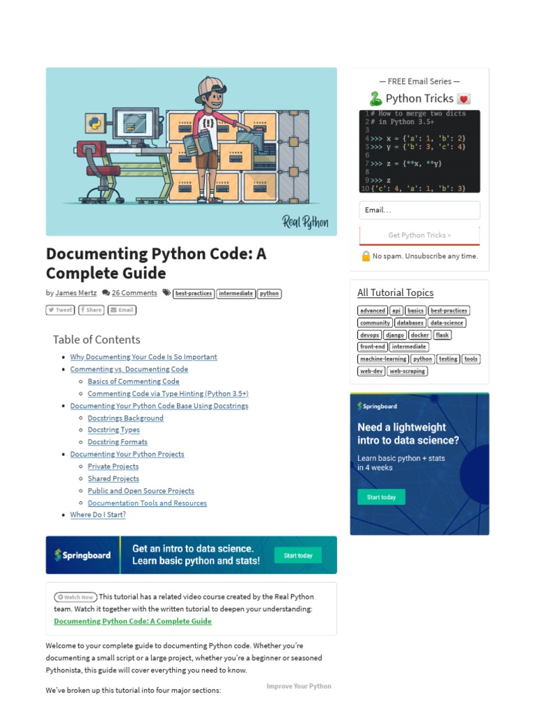 Documenting Python Code: A Complete Guide | PDF | Class (Computer ...