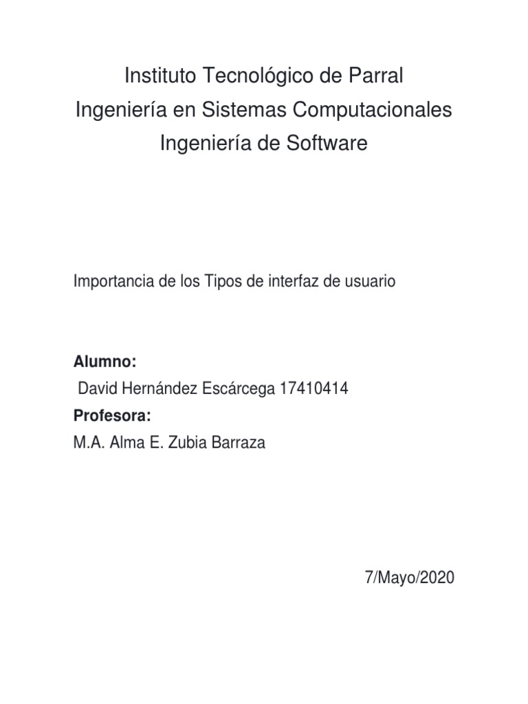Importancia de Los Tipos de Interfaz de Usuario PDF Interfaces