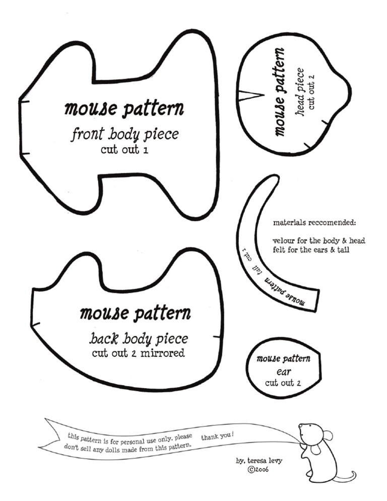 Mouse Pattern Pieces | PDF