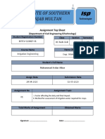 Institute of Southern Punjab Multan: Assignment Top Sheet