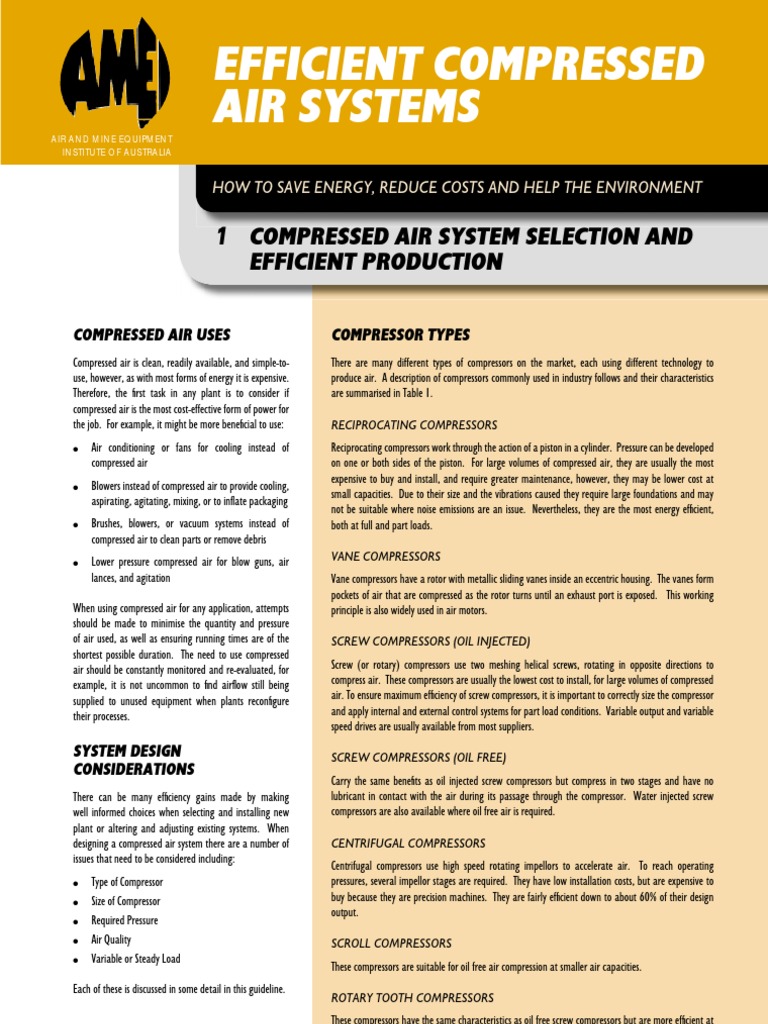 Efficient Compressed Air Systems Guide | PDF