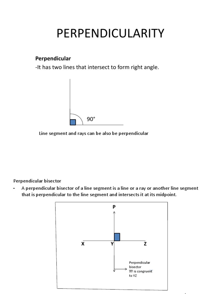 Perpendicularity | PDF | Perpendicular | Classical Geometry