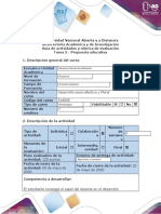 Guía de Actividades y Rúbrica de Evaluación - Tarea 5 - Propuesta Educativa