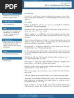 First Conditional Card Game: Activity Type