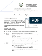 Clase No. 1 Expresiones Racionales y Dominio de Una Expresion PDF