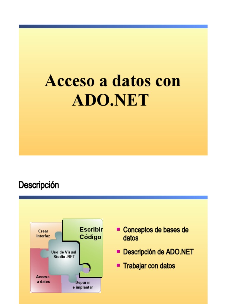 Acceso a Datos con ADO.NET y SQL | PDF | Active X Data Objects | SQL