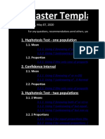 Master Template About Inferential Statistics ®: 1. Hyphotesis Test - One Population