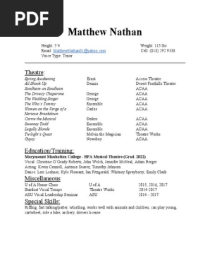 Acting Resume