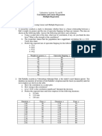 Problem Set: Correlation and Linear Regression Multiple Regression