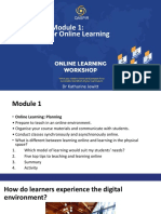 April 15: Module 1: Planning For Online Learning: DR Katharine Jewitt