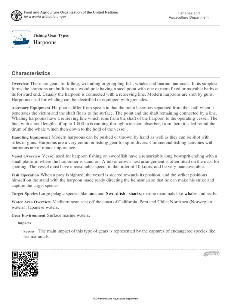 FAO Fisheries & Aquaculture - Fishing Gear Types - Harpoons PDF | PDF ...