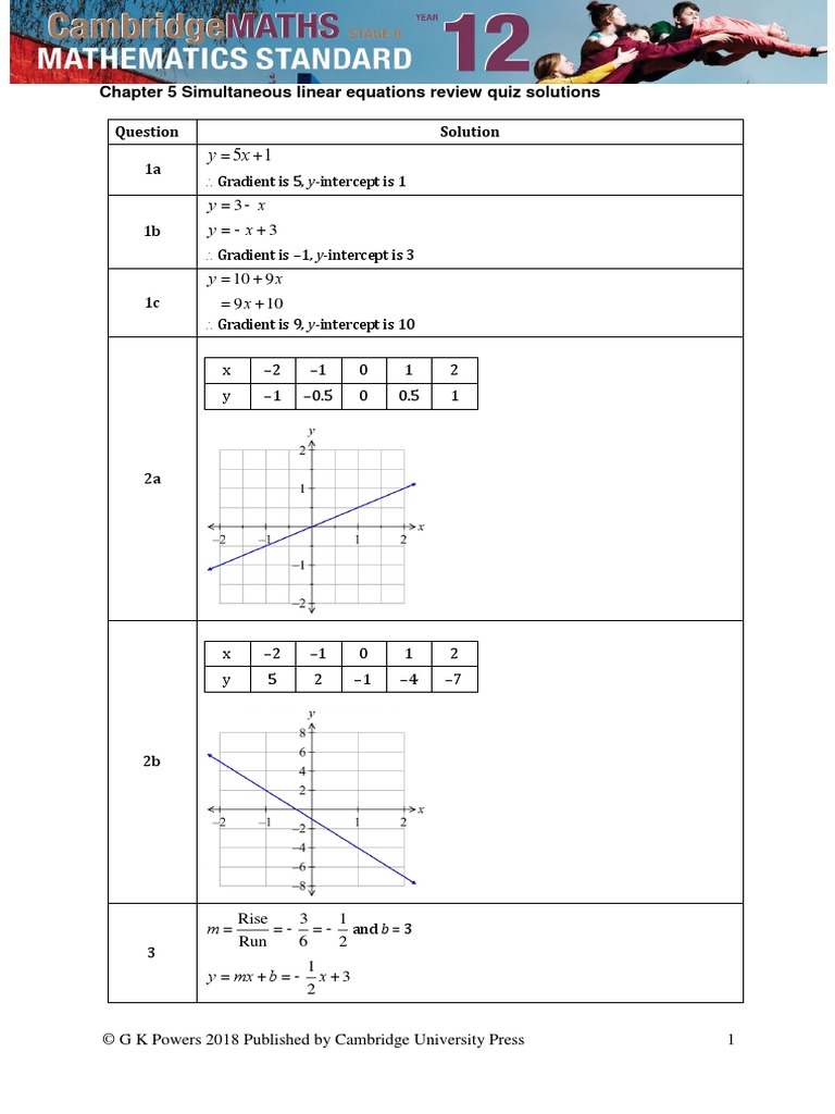 Chapter 5 Review Quiz Solutions | PDF | Equations | Theoretical ...