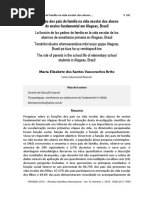 La función de los padres de familia en la vida escolar de los alumnos de enseñanza primaria en Alagoas, Brasil