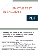 2nd Summative Test in English 8