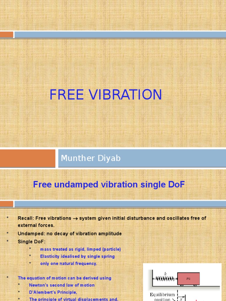 Free Undamped Vibration in Single DoF | PDF | Rotation Around A Fixed ...