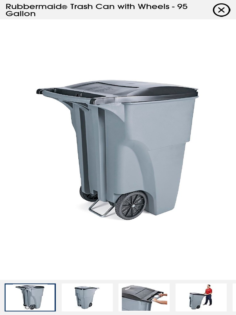 Rubbermaid® Trash Can With Wheels 95 Gallon H1579 Uline PDF PDF