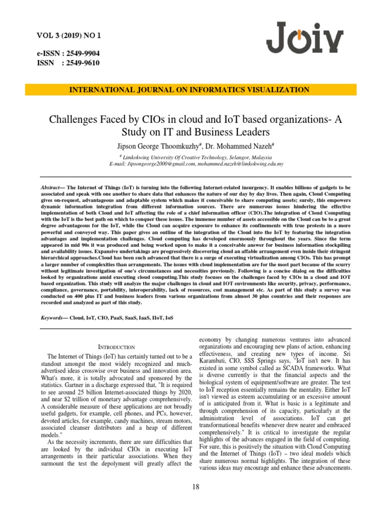 CIO Challenges in Cloud and IoT Integration | PDF | Cloud Computing ...