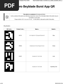 List of Hasbro Beyblade Burst App QR Codes - Beyblade Wiki - FANDOM Powered by Wikia PDF