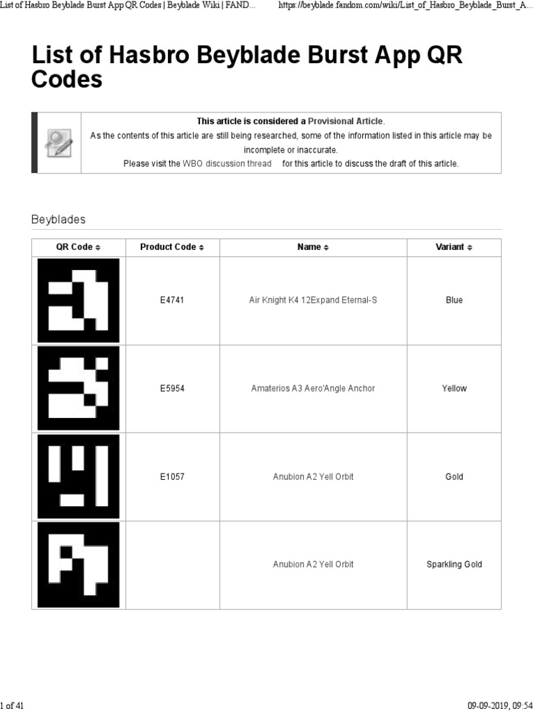 Beyblade Qr Codes Legendary List of Hasbro Beyblade Burst App QR Codes - Beyblade Wiki - FANDOM Powered  by Wikia PDF | PDF | Color | Nature