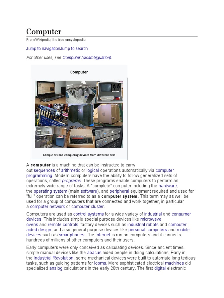 Computer: Jump To Navigationjump To Search | PDF | Integrated Circuit ...