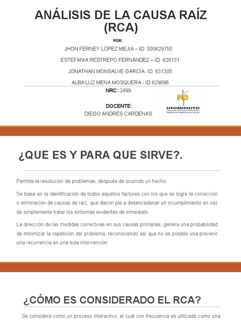 Análisis de La Causa Raíz (RCA) Presentación. | PDF | Información ...