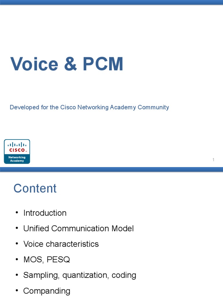 Voice & PCM: Codecs, Quality & the Unified Communications Model | PDF ...