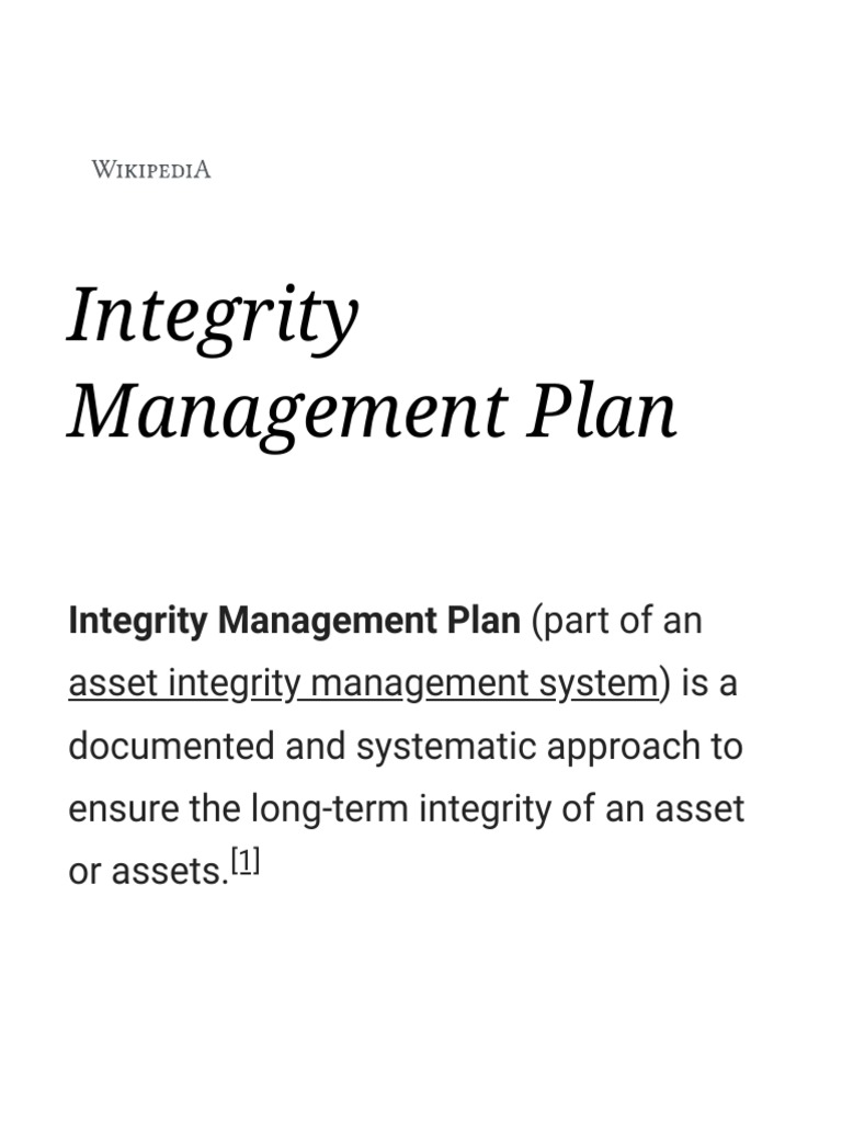 Integrity Management Plan Overview | PDF | Pipeline Transport | Risk