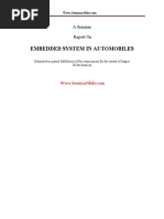 Embedded System in Automobiles: A Seminar Report On