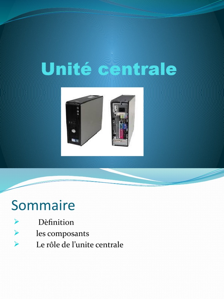 Composants et Rôle de l'Unité Centrale PDF Ordinateurs — free download