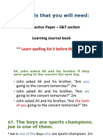 Materials That You Will Need:: SA1 Practice Paper - S&T Section Learning Journal Book