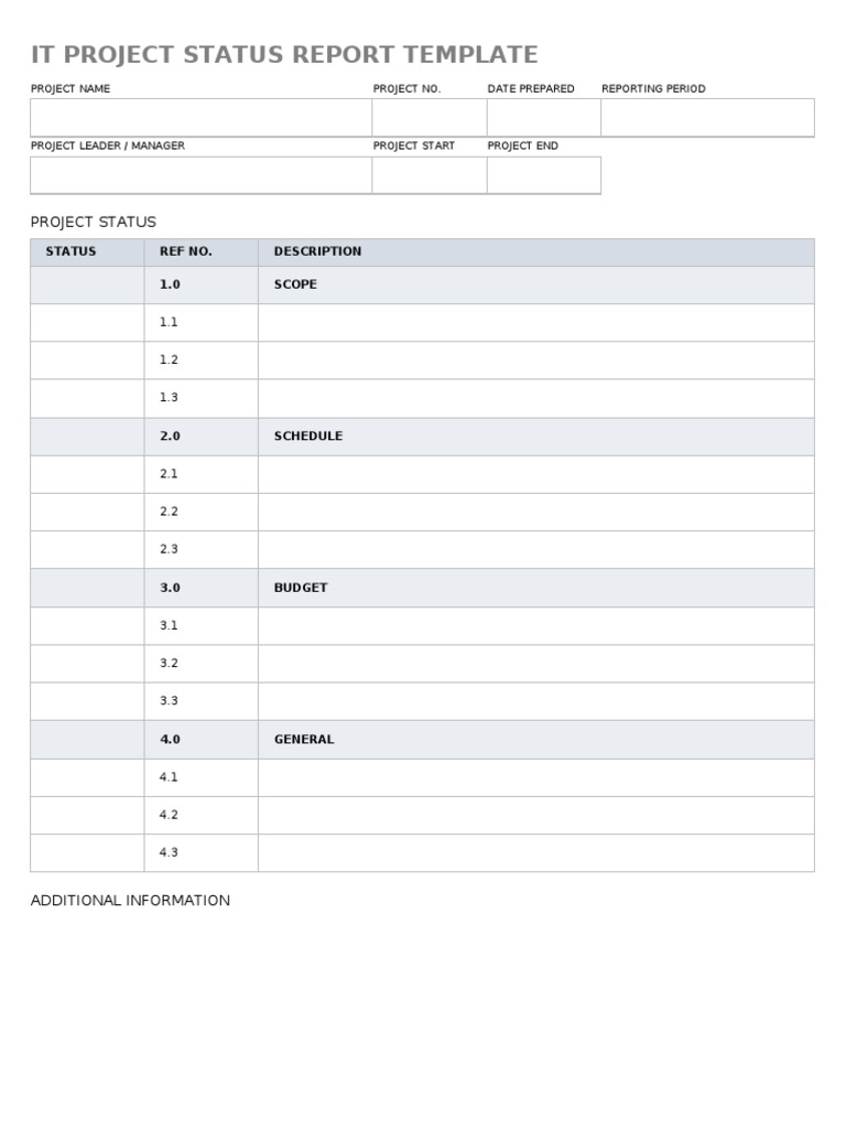 IT Project Status Report Template | PDF | Business