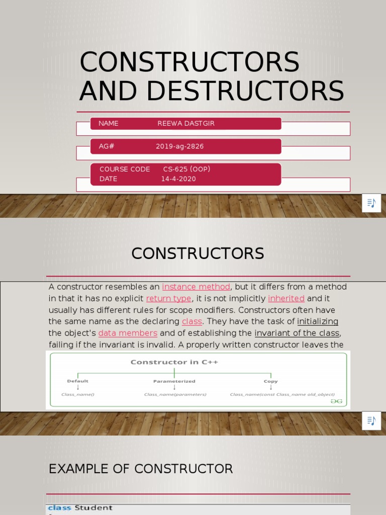 Constructors and Destructors | PDF