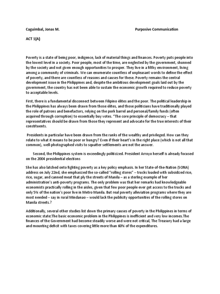 Understanding Poverty in the Philippines | PDF | Poverty Reduction ...