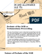 Production and Allowance of Will