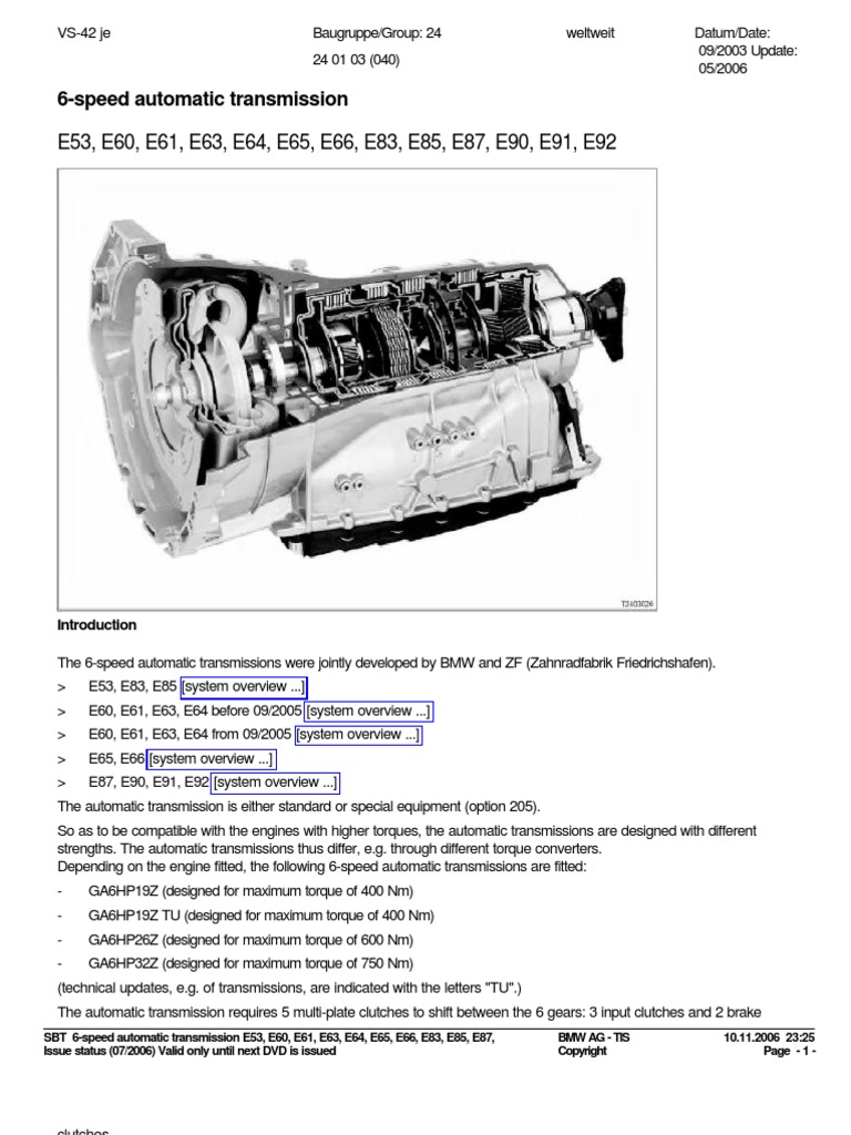 6 Speed Automatic Transmission BMW Manual Transmission Automatic