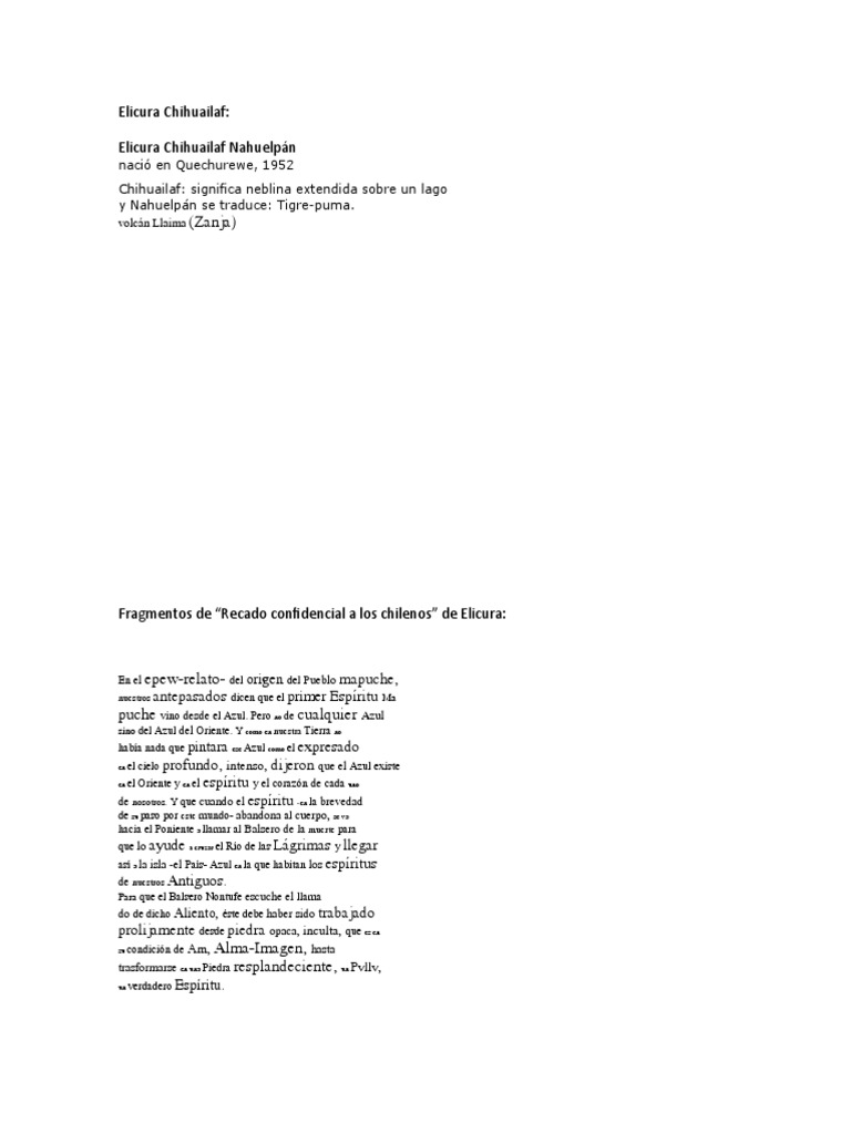 Elicura Chihuailaf PDF Alma Naturaleza