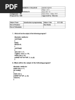 Ims Engineering College Formats Assignment - 06 Prepared By: MR Approved By: Director