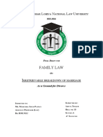 Family Law - Irretrievable Breakdown of Marriage As A Ground For Divorce PDF