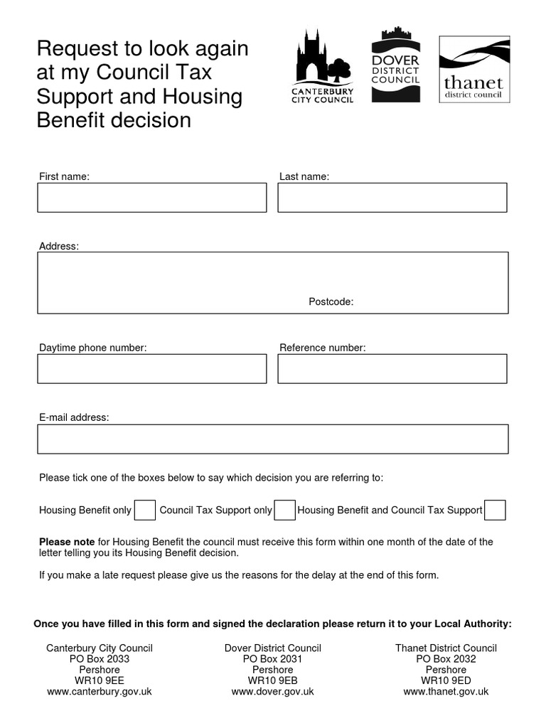 Appeal A Council Tax Support or Housing Benefit Decision PDF PDF