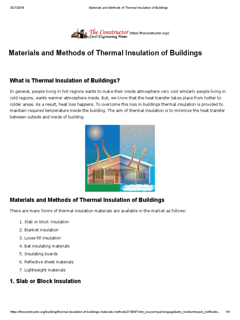 Building Thermal Insulation Guide | PDF | Building Insulation | Thermal ...