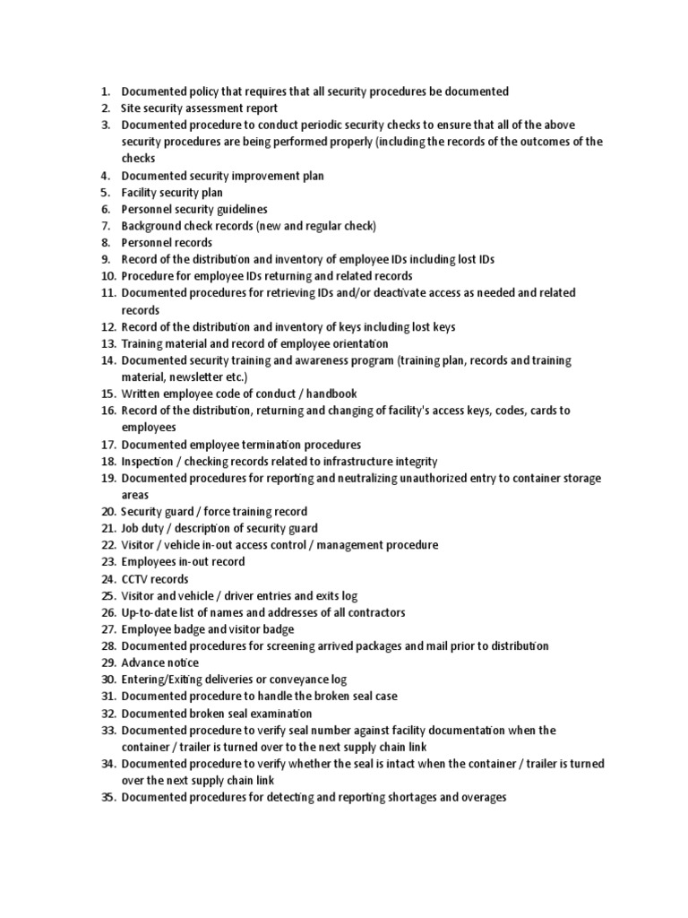 GSV Security Procedures and Guidelines | PDF | Cargo | Security Guard