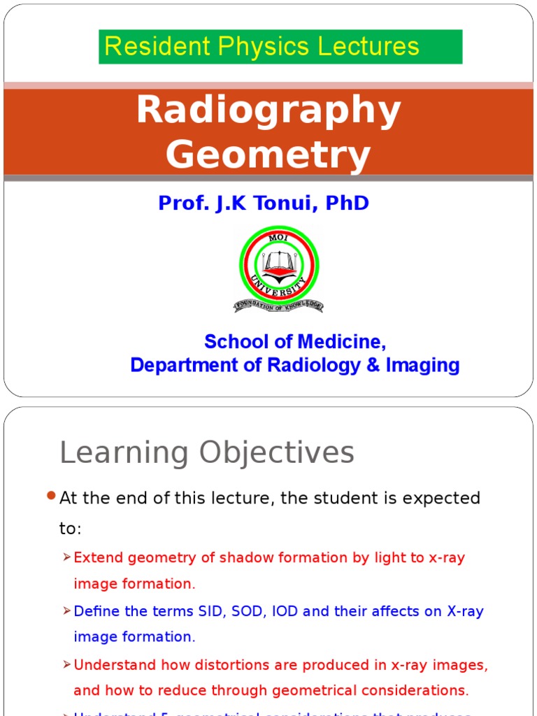 Geometry in X-ray Image Formation | PDF | Radiography | Shadow
