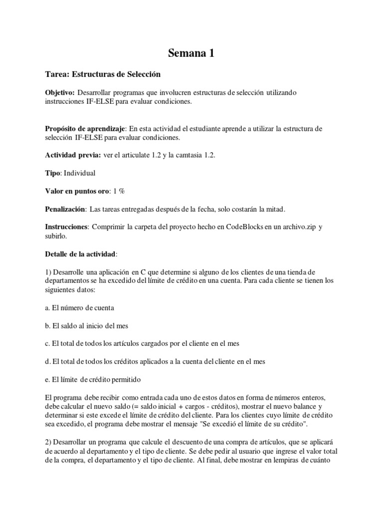 Programas en C: Selección y Repetición | PDF | Programa de computadora ...